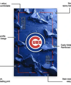 Alternative view of Chicago Cubs Rug - Cracked Surface Design Blue