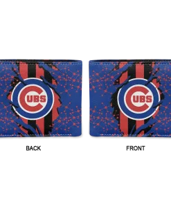 Alternative view of Chicago Cubs Wallet - Torn Stripe Chaos Blue Red