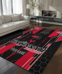 Cincinnati Bearcats Rug - Customized Football Laces Red