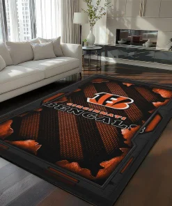 Cincinnati Bengals Rug - Torn Mesh Orange
