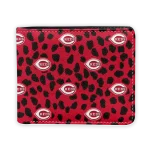 Cincinnati Reds Wallet - Leopard Texture Red
