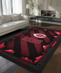 Cincinnati Reds Rug - Torn Mesh Red