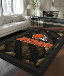 Cleveland Browns Rug - Torn Mesh Brown