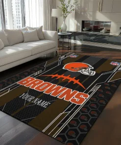 Cleveland Browns Rug - Personalized Football Laces Brown