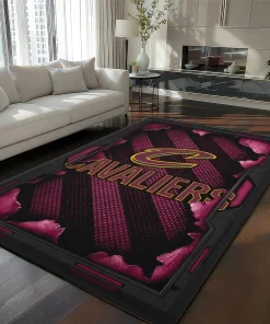 Cleveland Cavaliers Rug - Torn Mesh Wine