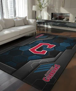 Cleveland Guardians Rug - Hexagonal Grid Pattern Navy Blue