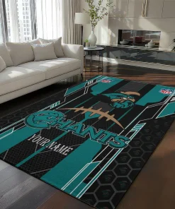 Coastal Carolina Chanticleers Rug - Custom Football Laces Green