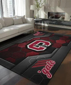 Colgate Raiders Rug - Hexagonal Grid Pattern Maroon