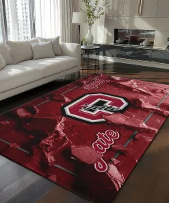 Colgate Raiders Rug - Cracked Surface Design Maroon