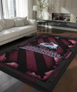 Colorado Avalanche Rug - Torn Mesh Burgundy