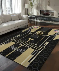 Colorado Buffaloes Rug - Personalized Football Laces Gold