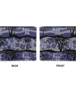 Alternative view of Colorado Rockies Wallet - Palm Paradise Blue Black