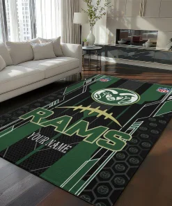 Colorado State Rams Rug - Custom Football Laces Green