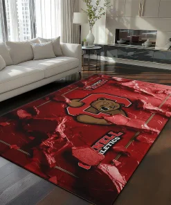 Cornell Big Red Rug - Cracked Surface Design Red