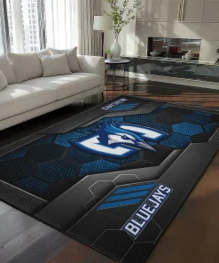 Creighton Bluejays Rug - Hexagonal Grid Pattern Blue