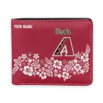 Arizona Diamondbacks Wallet - Custom Floral Cluster Red White