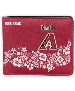 Arizona Diamondbacks Wallet - Custom Floral Cluster Red White