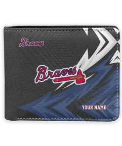 Atlanta Braves Wallet - Custom Sharp Arrow Streaks Navy Black
