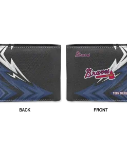 Alternative view of Atlanta Braves Wallet - Custom Sharp Arrow Streaks Navy Black