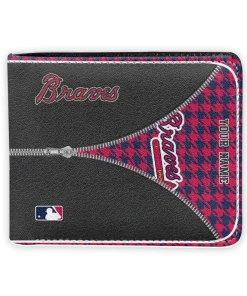 Atlanta Braves Wallet - Custom Zipper Split Red Black