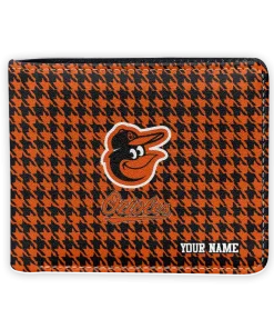 Baltimore Orioles Wallet - Custom Classic Houndstooth Orange