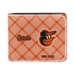 Baltimore Orioles Wallet - Custom Plaid Grid Orange