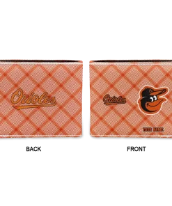Alternative view of Baltimore Orioles Wallet - Custom Plaid Grid Orange