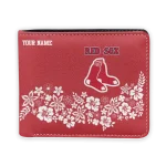 Boston Red Sox Wallet - Custom Floral Cluster Red White