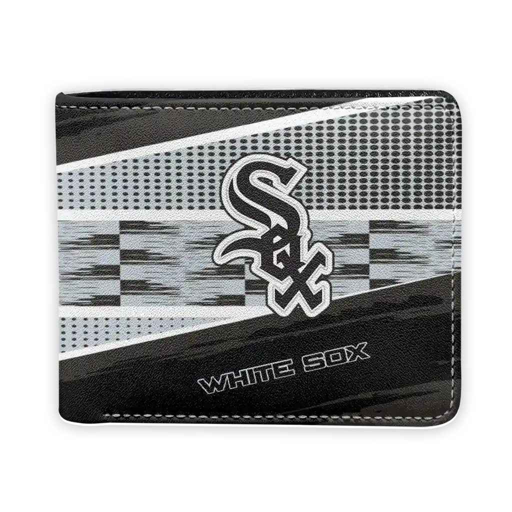 Chicago White Sox Wallet - Custom Checkerboard Brush Black