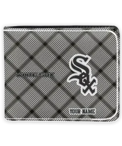 Chicago White Sox Wallet - Custom Plaid Grid Black
