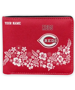 Cincinnati Reds Wallet - Custom Floral Cluster Red White