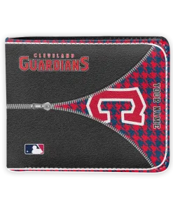 Cleveland Guardians Wallet - Custom Zipper Split Navy Red Black