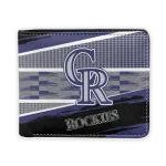 Colorado Rockies Wallet - Custom Checkerboard Brush Blue Black