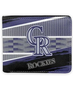 Colorado Rockies Wallet - Custom Checkerboard Brush Blue Black