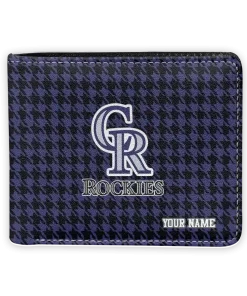 Colorado Rockies Wallet - Custom Classic Houndstooth Blue