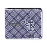 Colorado Rockies Wallet - Custom Plaid Grid Blue