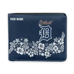 Detroit Tigers Wallet - Custom Floral Cluster Navy White