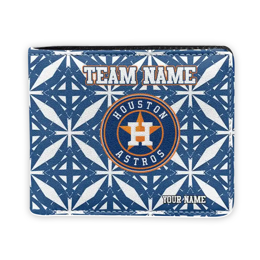 Houston Astros Wallet - Custom Geometric Star Blue White