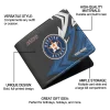 Houston Astros Wallet - Custom Sharp Arrow Streaks Blue Black