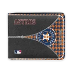 Houston Astros Wallet - Custom Zipper Split Orange Black