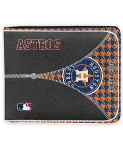 Houston Astros Wallet - Custom Zipper Split Orange Black