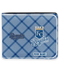 Kansas City Royals Wallet - Custom Plaid Grid Royal Blue