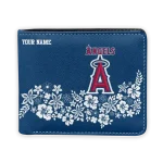 Los Angeles Angels Wallet - Custom Floral Cluster Blue White