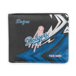 Los Angeles Dodgers Wallet - Custom Sharp Arrow Streaks Blue Black