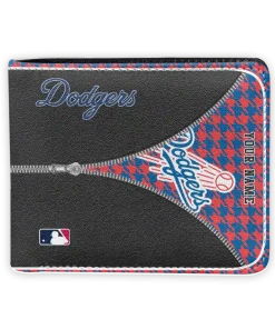 Los Angeles Dodgers Wallet - Custom Zipper Split Blue Black