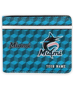 Miami Marlins Wallet - Custom Cube Illusion Blue