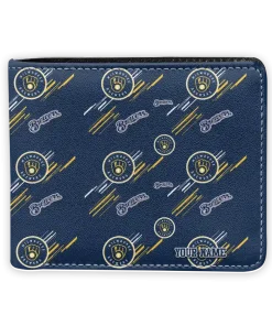 Milwaukee Brewers Wallet - Custom Streak Motif Navy Blue