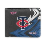 Minnesota Twins Wallet - Custom Sharp Arrow Streaks Navy Black