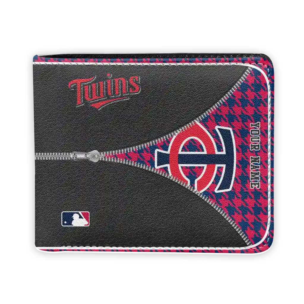 Minnesota Twins Wallet - Custom Zipper Split Red Black