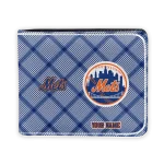New York Mets Wallet - Custom Plaid Grid Blue